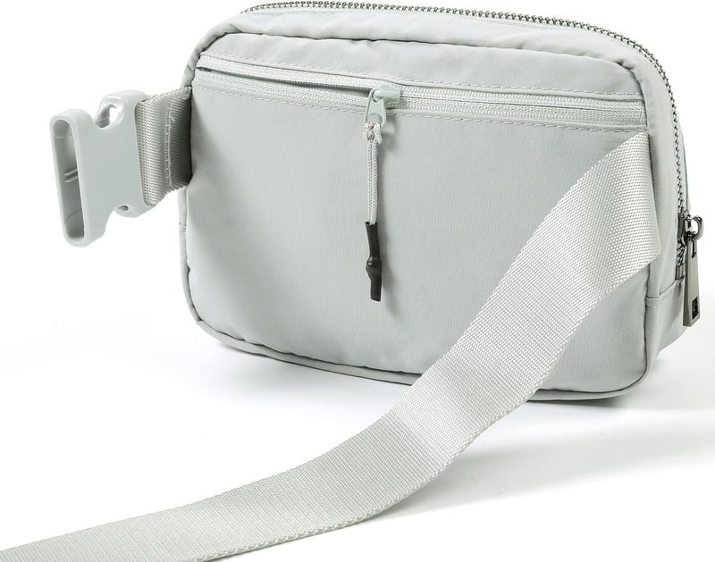 ODODOS Unisex Mini Belt Bag with Adjustable Strap Small Fanny Pack for Workout Running Traveling Hiking, Light Grey - Image 4